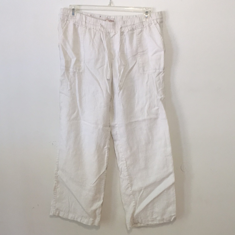 White linen pants